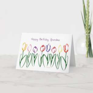 Tulip Garden Birthday Card for Grandmother