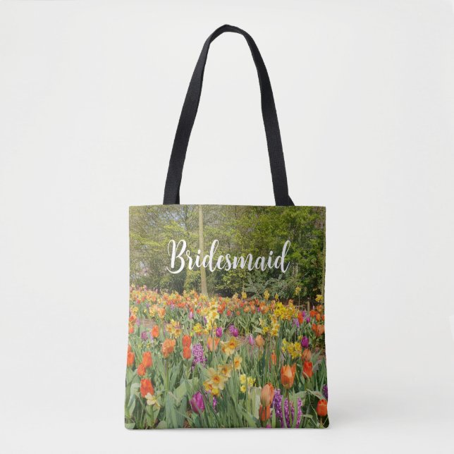Tulip Garden Bridesmaid Tote Bag (Front)