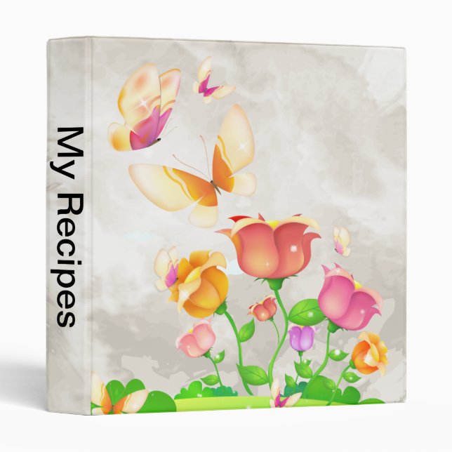 Tulip Garden Butterfly Binder (Front/Spine)