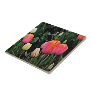"TULIP GARDEN" CERAMIC TILE/TRIVET TILE