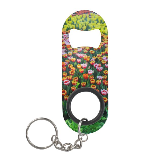 Tulip Garden Keychain Bottle Opener (Front)