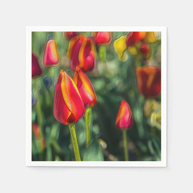 Tulip Garden Textured Napkin (Front)