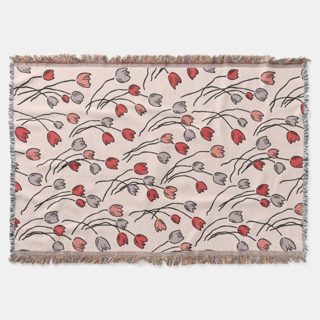 Tulip Garden Throw Blanket (Front)