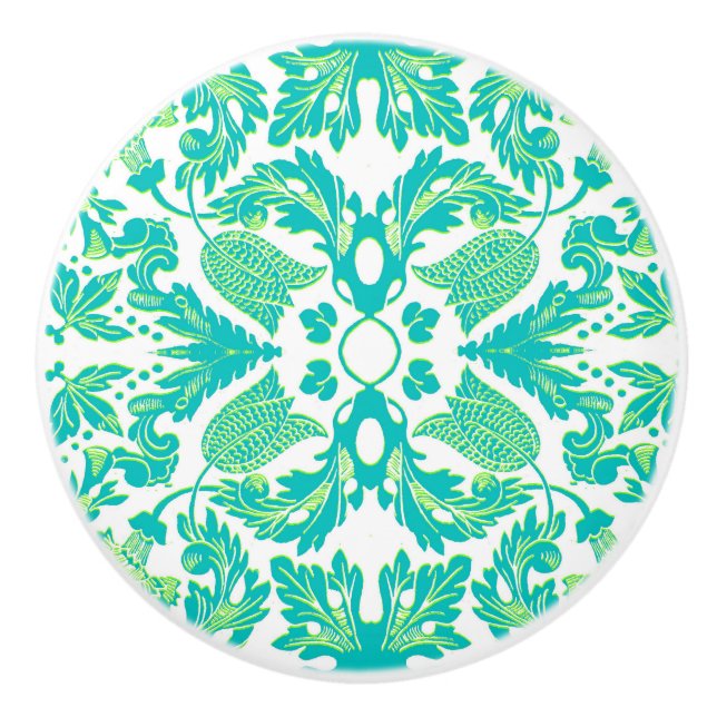 Tulip Garden - Vintage Mod Flower Ceramic Knob (Front)