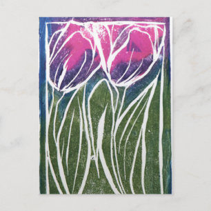Tulip Gardening Art Postcard