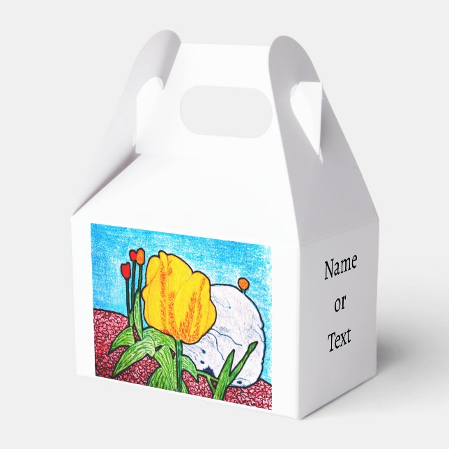 Tulip in Garden  Favor Box (Front Side)