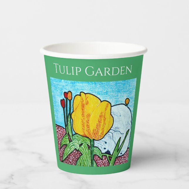 Tulip in Garden  Paper Cups (Front)