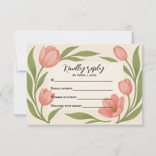 Tulip jamais après la carte RSVP (Devant)