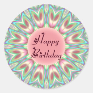 Tulip kaleidoscope classic round sticker