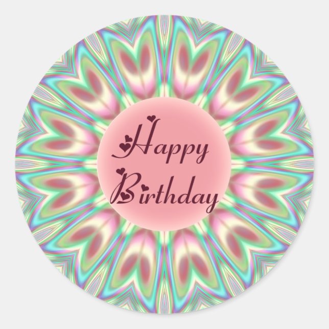 Tulip kaleidoscope classic round sticker (Front)