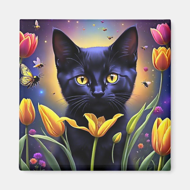 Tulip Kitty  Magnet (Front)