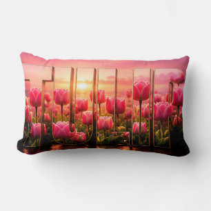 Tulip Luxury Botanical Floral Decor Lumbar Pillow