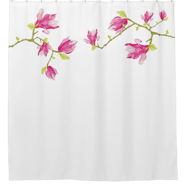 Tulip Magnolias on a Shower Curtain (Front)