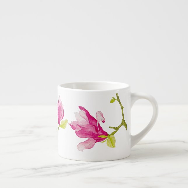 Tulip Magnolias on an Espresso Mug (Right)