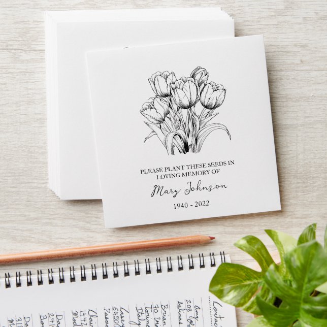 Tulip Memorial Funeral Seed Envelope (Stacked)