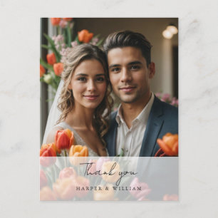 Tulip merci photo mariage Carte postale