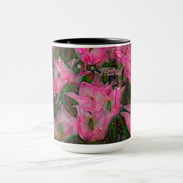 Tulip Mug avec Tulipe rose foncée ouverte (Centre)