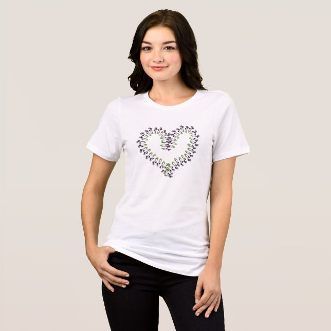 Tulip Open Heart Design Tri-Blend Shirt (Front Full)