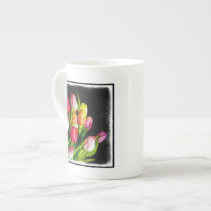 Tulip Painting - Original Flower Art Bone China Mug