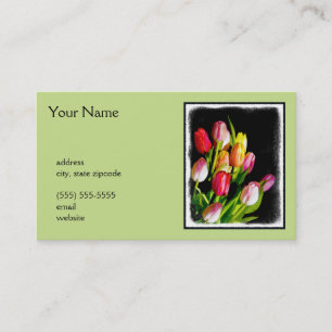 Tulip Painting - Original Flower Art Business Card