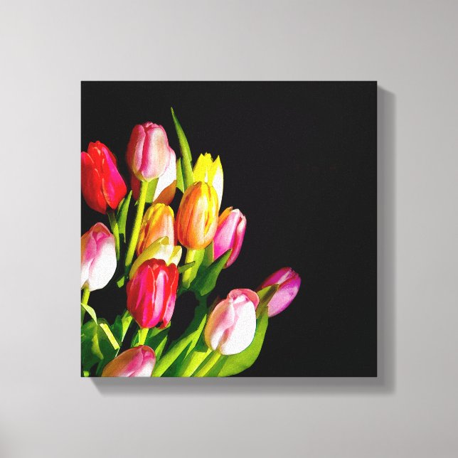 Tulip Painting - Original Flower Art Canvas Print (Front)