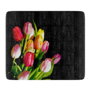 Tulip Painting - Original Flower Art Cutting Board