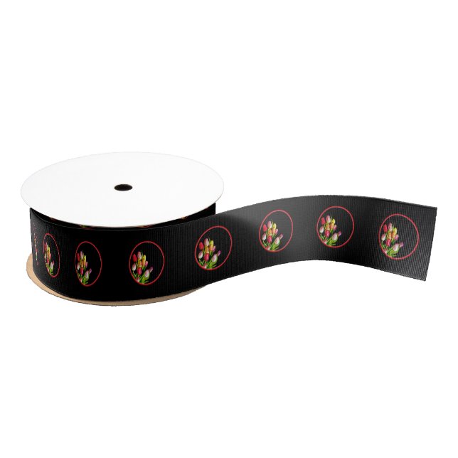 Tulip Painting - Original Flower Art Grosgrain Ribbon (Spool)