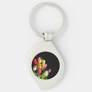 Tulip Painting - Original Flower Art Keychain