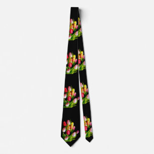 Tulip Painting - Original Flower Art Tie