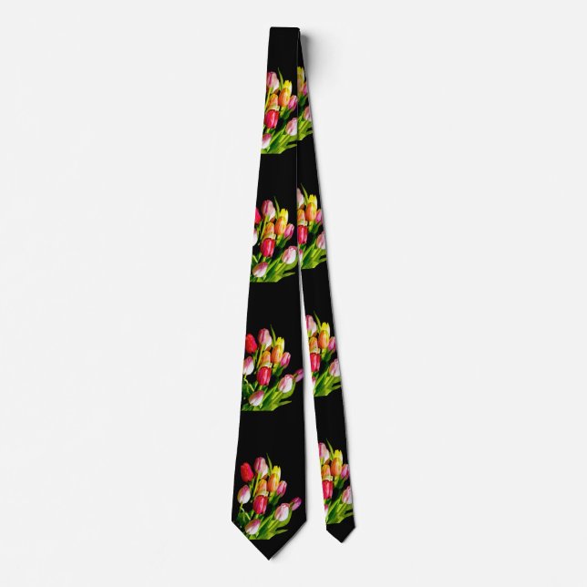 Tulip Painting - Original Flower Art Tie (Front)
