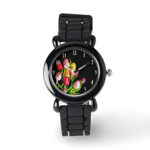 Tulip Painting - Original Flower Art Watch