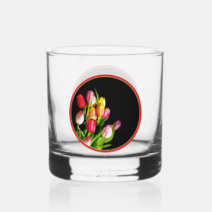 Tulip Painting - Original Flower Art Whiskey Glass