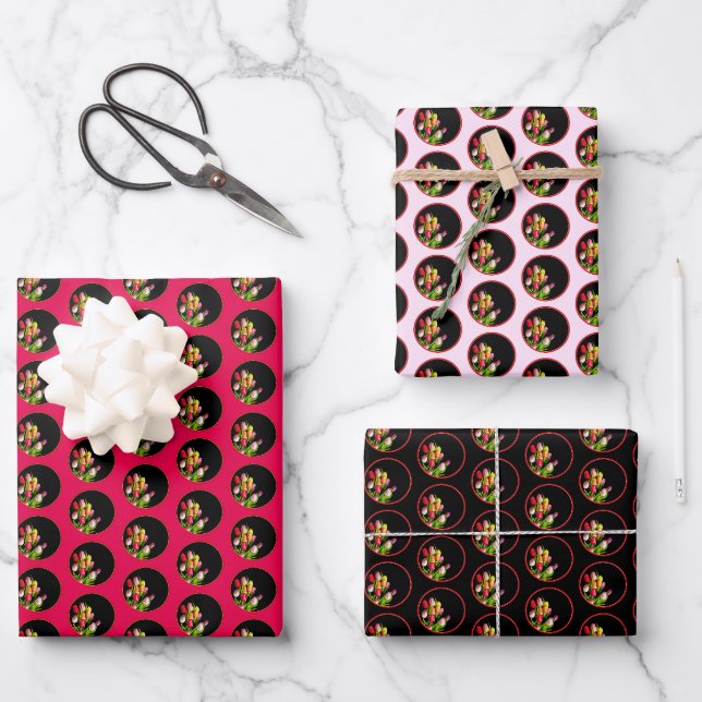 Tulip Painting - Original Flower Art Wrapping Paper Sheet (Front)