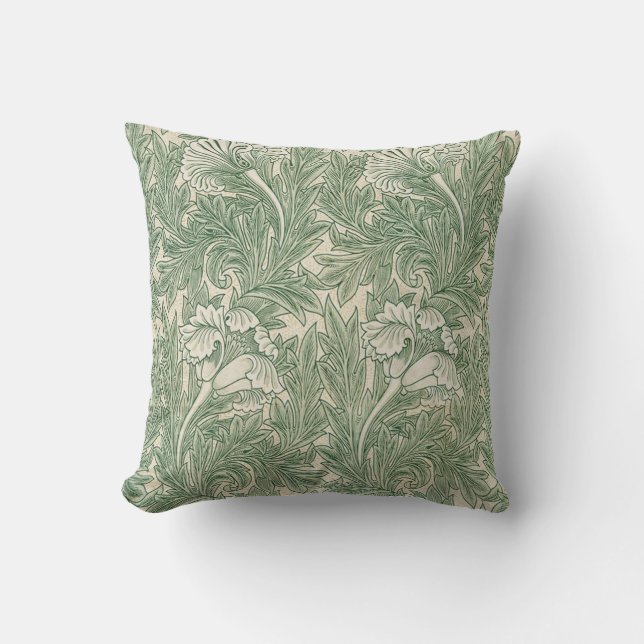 Tulip Pattern (1875) By William Morris Throw Pillow (Front)