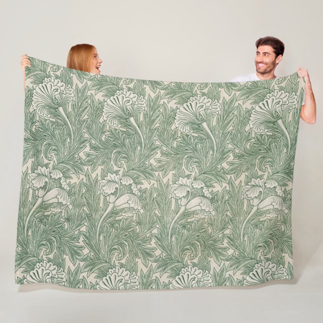 Tulip Pattern (by William Morris) Fleece Blanket (In Situ)