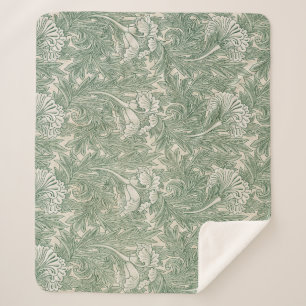 Tulip Pattern (by William Morris) Sherpa Blanket