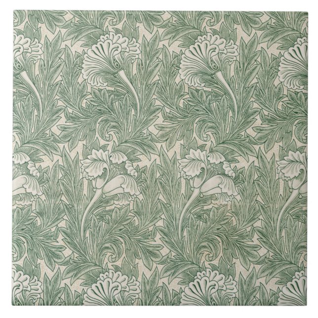 Tulip Pattern (by William Morris) Tile (Front)