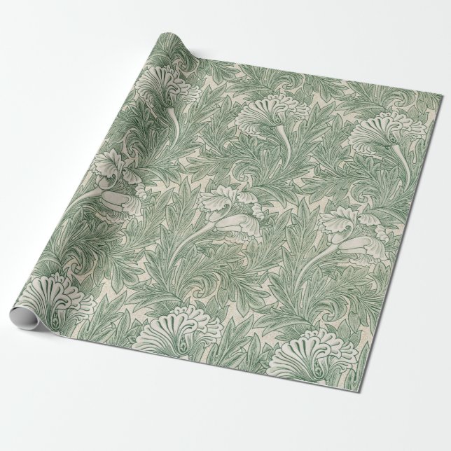 Tulip Pattern (by William Morris) Wrapping Paper (Unrolled)