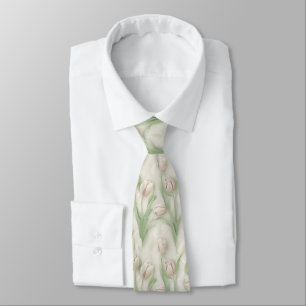 Tulip Pattern - Elegant Floral Design Tie