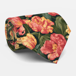 Tulip Pattern Engagement Tropical Wedding Tie