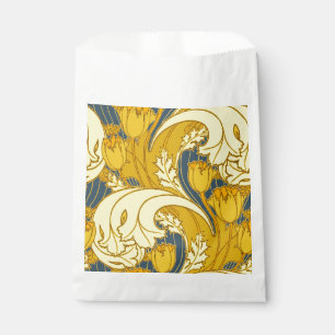 Tulip Pattern Print: Yellow Blue Art Nouveau Favour Bag