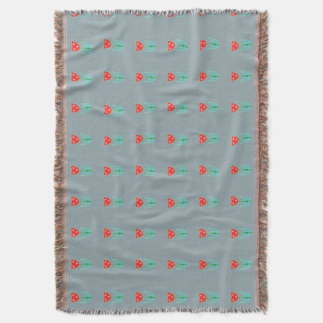 Tulip pattern throw blanket (Front Vertical)
