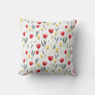 Tulip pattern throw pillow