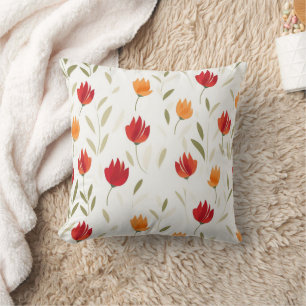 Tulip pattern throw pillow