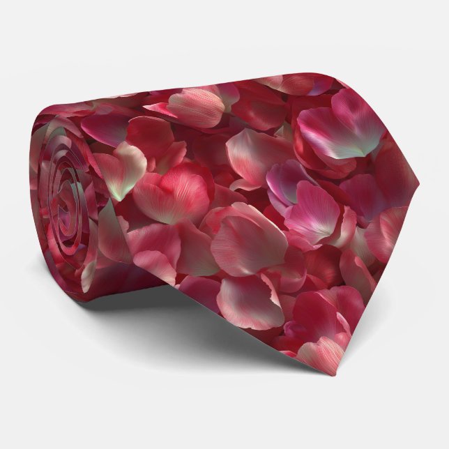 Tulip Petals Seamless Floral Pattern Tie (Rolled)