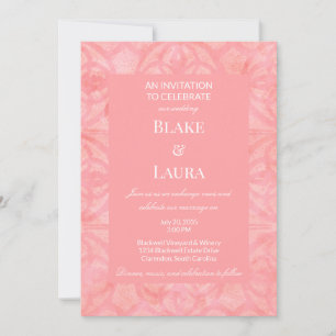 Tulip Pink Spring Blooms Batik Custom Invitation