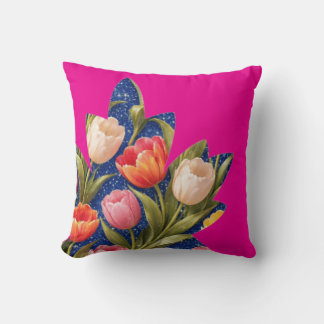 Tulip Pink Throw Pillow