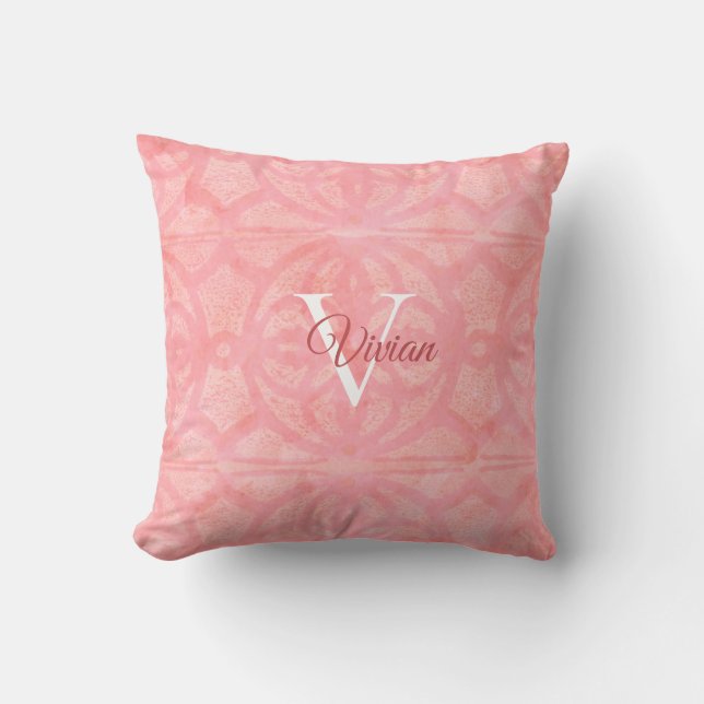 Tulip Pink Throw Pillow (Front)