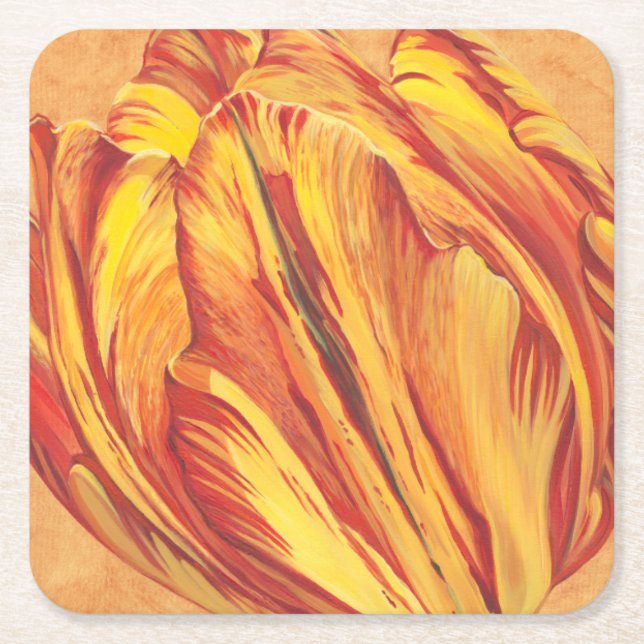 Tulip Power I Square Paper Coaster (Front)