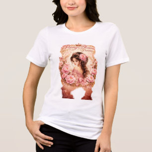 Tulip Princess Elegant Floral Princess Watercolo Tri-Blend Shirt